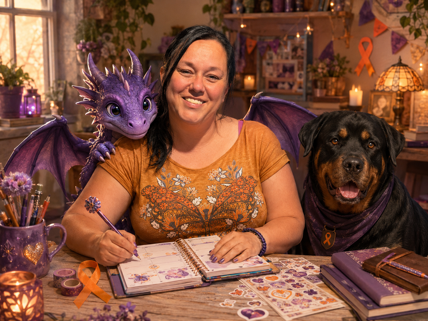 cozy craft corner with magical companions